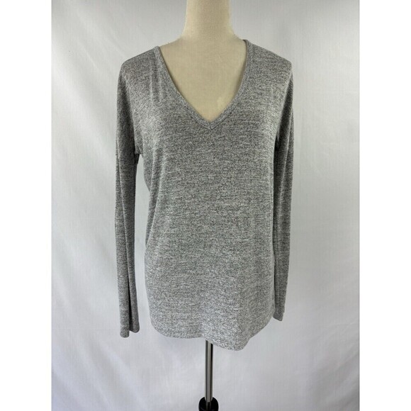 Rag & Bone Theo Long Sleeve Tee Small Grey Marled - Picture 3 of 10